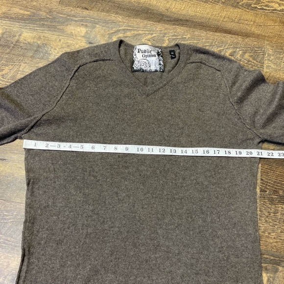 Public Opinion 100% Cashmere Brown V Neck Sweater Mens Size XL - Picture 4 of 8